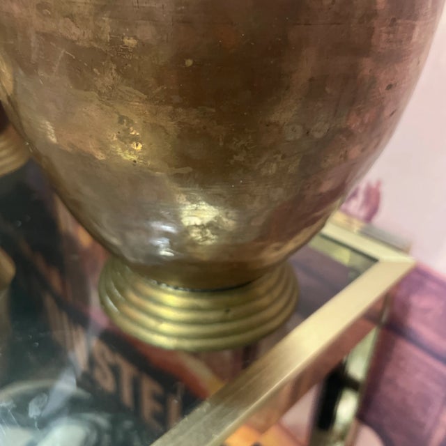 Pair of Antique Brass and Copper Jugs For Sale - Image 4 of 8