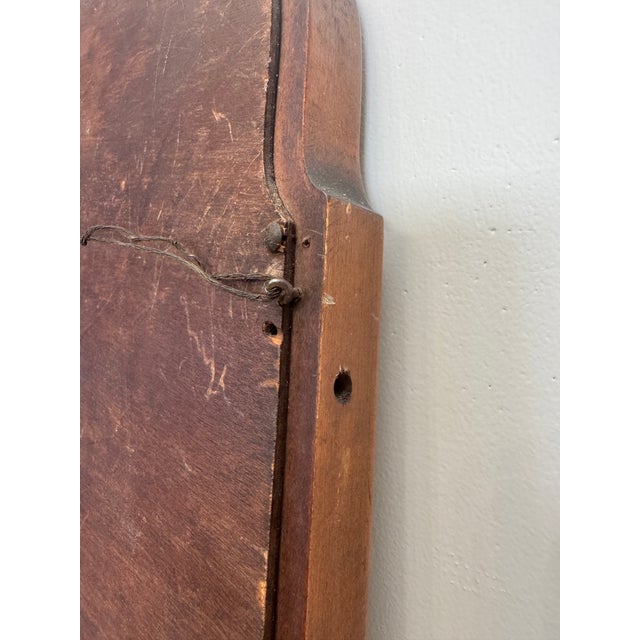 Antique French Country Scalloped Wood Small Wall Mirror For Sale - Image 13 of 13