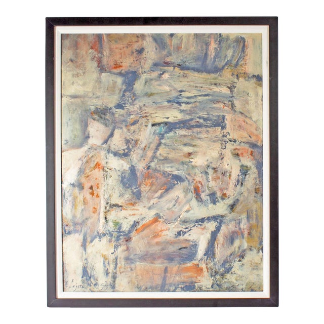 1955 Oil on Board Abstract Painting by Charles Cajori For Sale