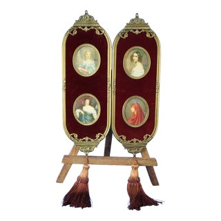 Herme and Says, Miniatures, 1900s, Cellulose, Framed, Set of 2 For Sale