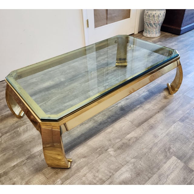 Metal Mid 20th Century Mastercraft Brass Coffee Table by Karl Springer For Sale - Image 7 of 16
