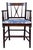 Antique Country Regency Cross Back Armchair With Brunschwig & Fils Cushion For Sale