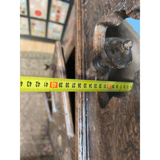 Wood Antique Folk Corner Cabinet, 1850 For Sale - Image 7 of 18