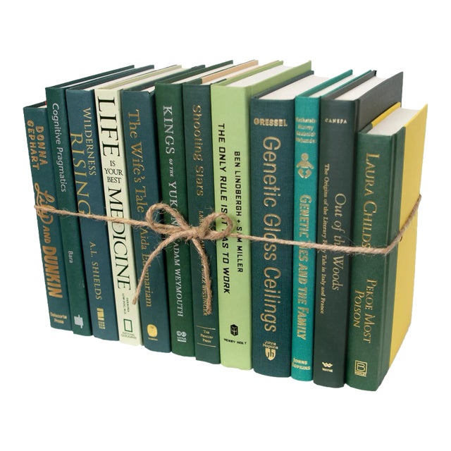 Decorative Books - Boxwood Book Bundle - 1 Foot of Green Books For Sale