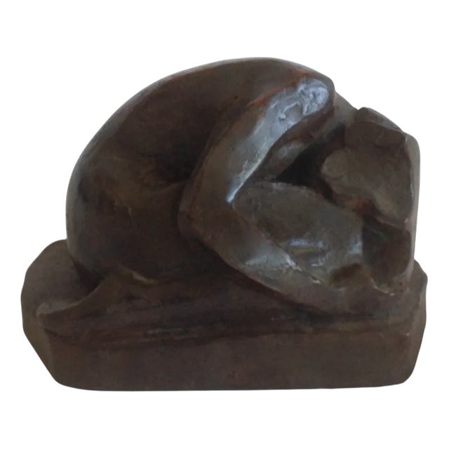 Masson, Crouching Woman Sculpture, 2000s, Bronze For Sale