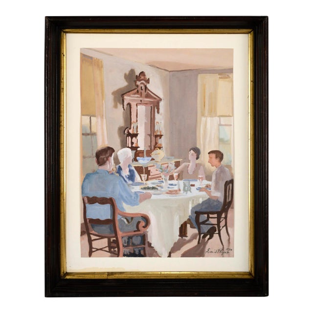 Family Dinner Time 1932 American Classic Interior Design by David Mode Payne For Sale