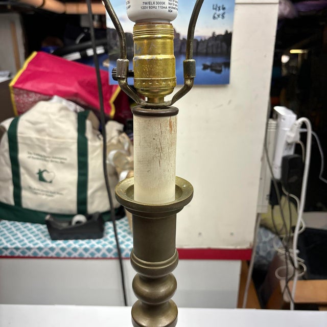 Add a touch of vintage charm to your living space with this 37” solid brass table lamp. With a classic retro style and...