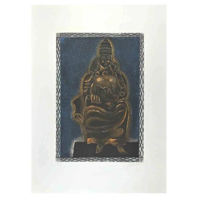 Franco Gentilini, The Popess, Etching and Aquatint, 1970s For Sale