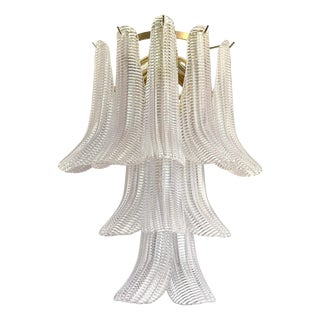 Transparent Diamante Selle-Petali Murano Glass Wall Sconce by Simoeng for Simoeng For Sale