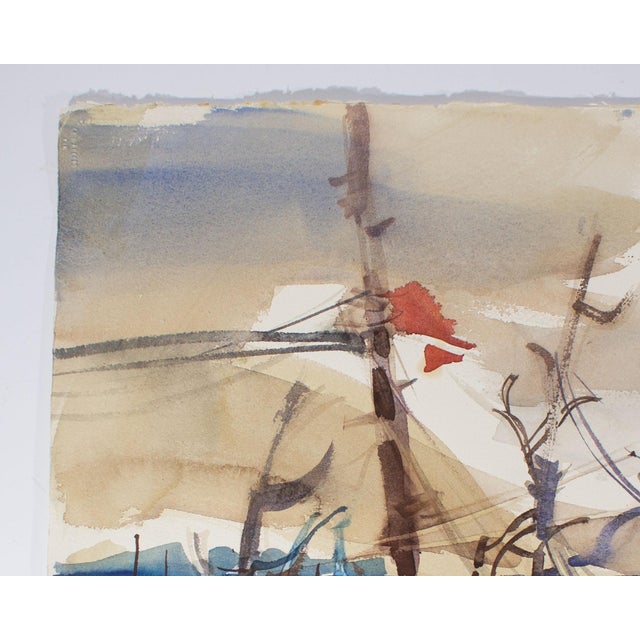 Watercolor Painting of a Seascape by Artist Virginia Brooks For Sale - Image 4 of 6