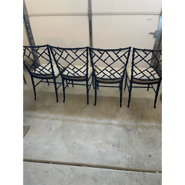 1960's Set of Phyllis Morris Faux Bamboo Aluminum Chairs by Kessler Industries - 4 Chairs For Sale In Philadelphia - Image 6 of 11