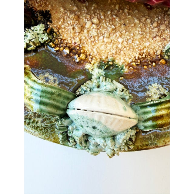 Pair of French Palissy Majolica Crab Plates For Sale - Image 10 of 12