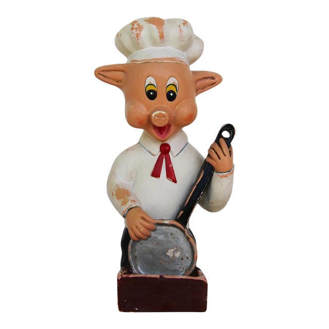 1950s French Earthenware Kitchen Wall Pig Matchbox Holder For Sale