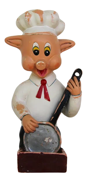 1950s French Earthenware Kitchen Wall Pig Matchbox Holder