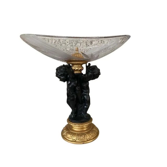 French Ormolu & Bronze Cherub Dish Stand or Tazza, 20th Century For Sale - Image 6 of 10