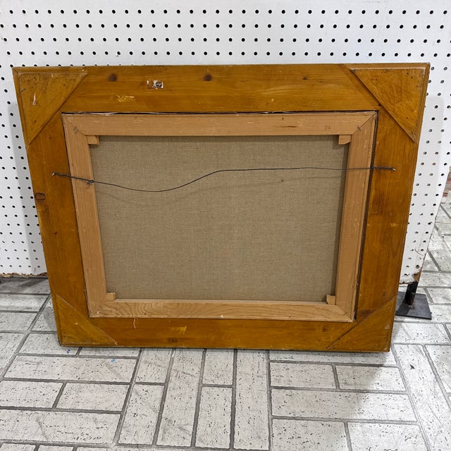 Vintage French Pastel Landscape Painting – Colorful Countryside Village – Ornate Frame For Sale - Image 11 of 11