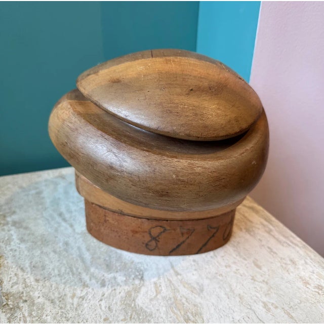 Antique 5 Piece Wooden Milliners Hat Block For Sale - Image 4 of 11