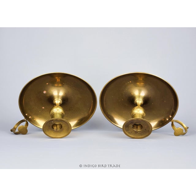 Pair of Early 20th Century Oversized Candleholders With Handle and Drip Tray For Sale - Image 4 of 7