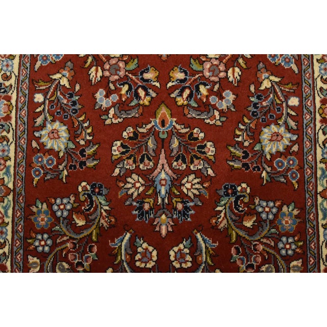 Fine Sarouk Runner 2’8” X 13’1” Rust Wool Traditional Hand-Knotted Oriental Rug For Sale - Image 9 of 13