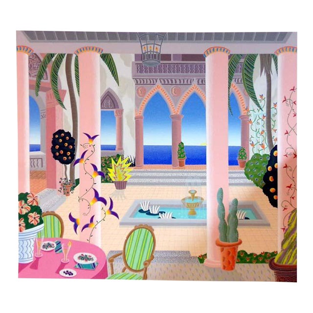 Thomas McKnight "Villa Flora"serigraph on Paper Hand Signed For Sale
