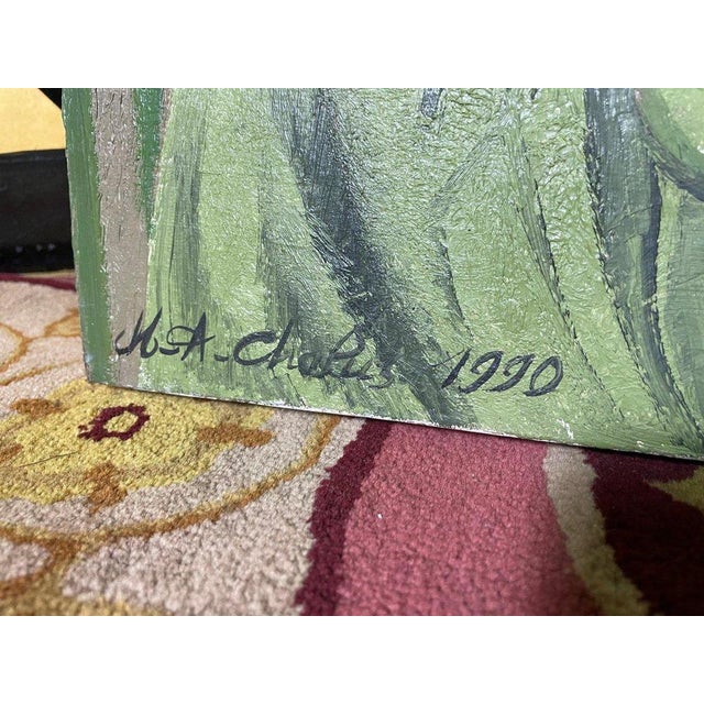 Contemporary Marie-Antoinette Chalus, Portrait of Woman, 1990, Oil on Canvas For Sale - Image 3 of 6