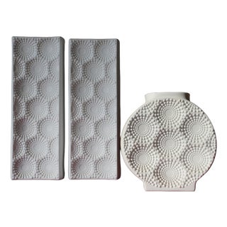 Vintage German Vases in Biscuit Porcelain from AK Kaiser, 1960s, Set of 3 For Sale