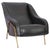 Wood Vintage Leather Armchair with Brass Base, Italy, 1950s For Sale - Image 7 of 7