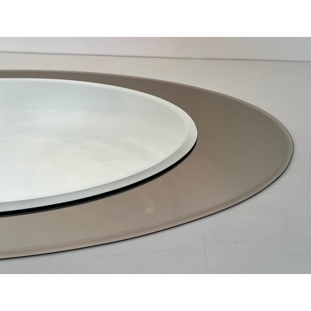 Silver Large oval mirror by Fontana Arte. Circa 1970 For Sale - Image 8 of 13