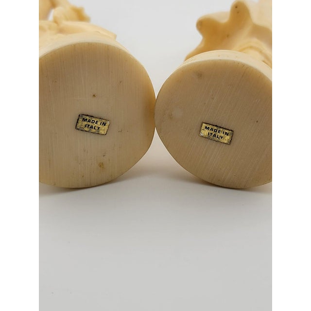 Figurative Vintage A. Santini Sculpture Colonial Victorian Man Woman Couple Signed Italy For Sale - Image 3 of 13