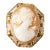 Early 20th Century Victorian Style Carved Shell Cameo Brooch Pin Pendant in 14k Gold Setting For Sale
