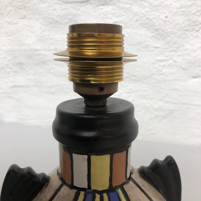 Early 20th Century Mexico Series Table Lamp by Antoine Dubois for Mons Pottery, 1925 For Sale - Image 5 of 11