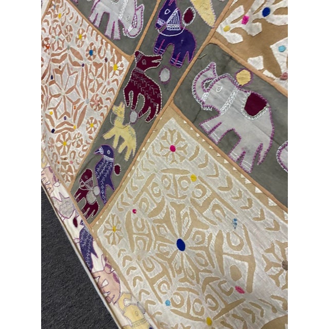 Wood Vintage 1930's Tribal Hand Embroidered Suzani Framed Textile For Sale - Image 7 of 10