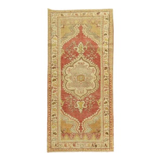 Soft Red Vintage Turkish Small Runner For Sale