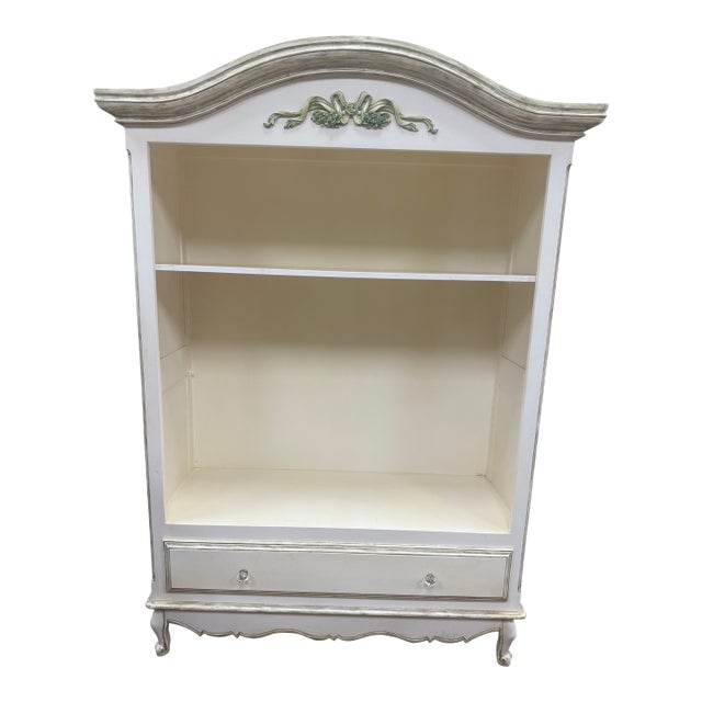Afk Furniture French Provincial Grand Bookcase – 90" – White & Silver – $7,000 Retail For Sale