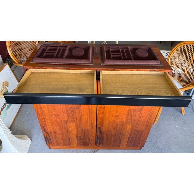 Black & Brown 1970's Highboy by Maurice Villency Made in Belgium For Sale - Image 4 of 9
