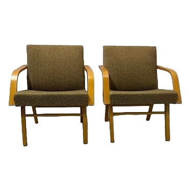 Vintage Relax Chairs with Upholstery by Tatra Nabytok, Set of 2 For Sale