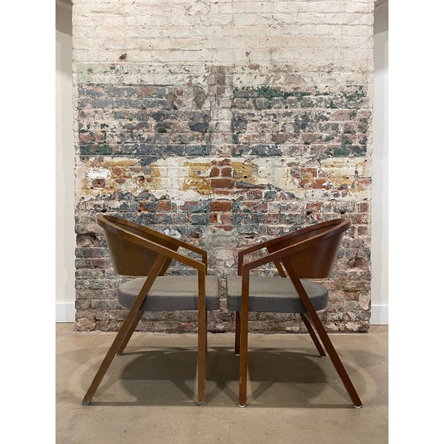 Mid-Century Modern Pair of Knoll 2006 Peter Shelton and Lee Mindel Armchairs For Sale - Image 3 of 15