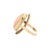 Contemporary Vintage Italian 14K Gold Angel Skin Coral Cabochon Ring, Size 5.75 For Sale - Image 3 of 9
