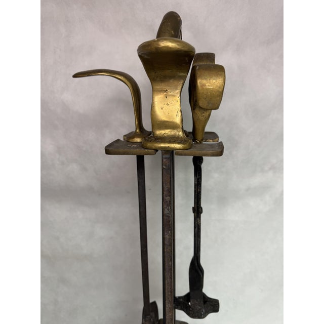 Bronze Fireplace Set by David Marshall, Set of 5 For Sale - Image 11 of 15