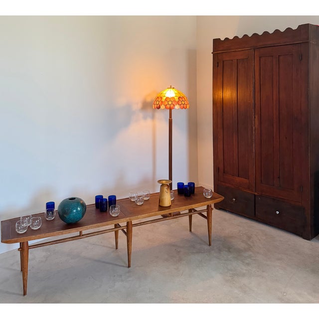 Lane Copenhagen Line 72" Walnut Ash Surfboard Coffee Cocktail Table For Sale - Image 13 of 16
