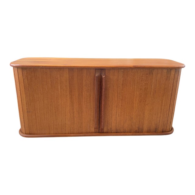 1970s Tambour Door Mini-Credenza Box by Teak-Tech For Sale
