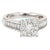 1ct Diamond Square Cluster 14k White Gold Engagement Ring Size 7 For Sale