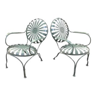 Francois Carre Petite Sunburst Chairs-Set of 2. Circa 1930's For Sale
