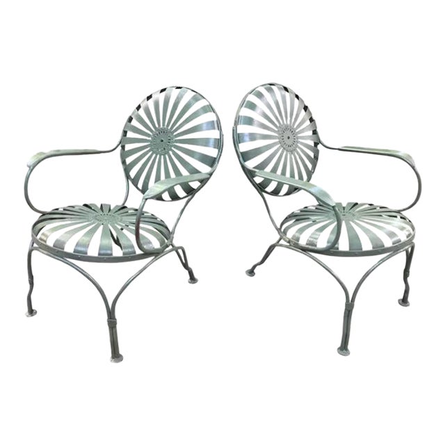 Francois Carre Petite Sunburst Chairs-Set of 2. Circa 1930's For Sale