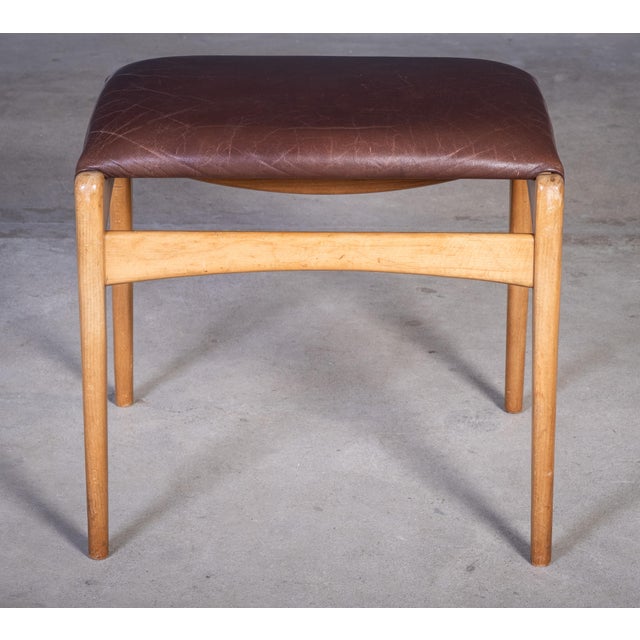Mid-Century Beech Stool, Denmark, 1950s For Sale - Image 4 of 9