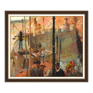 Early 20th Century Building The Dam, Herbert Morton Stoops For Sale