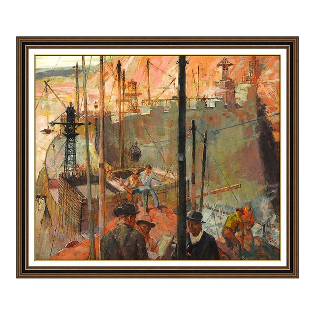 Early 20th Century Building The Dam, Herbert Morton Stoops For Sale
