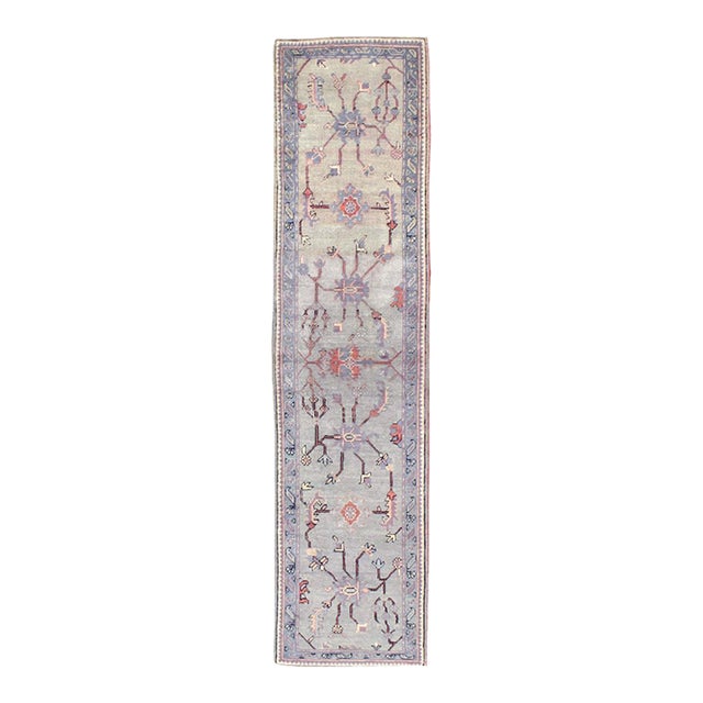 Galerie Shabab Collection Early 20th Century Handmade Turkish Oushak Runner For Sale