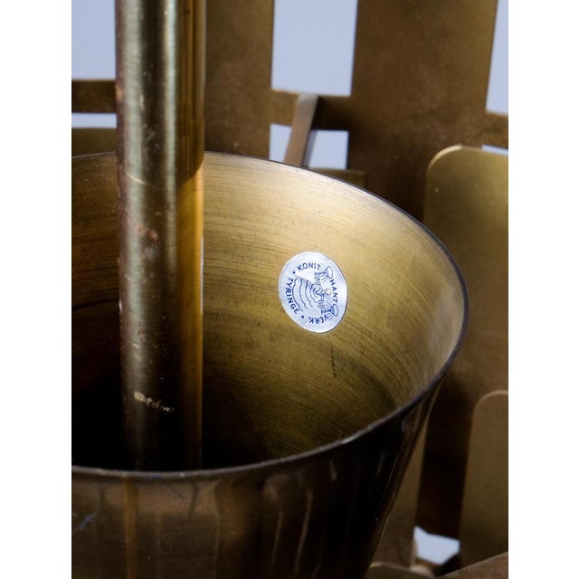 Swedish Brass Pendant attributed to Tyringe Konsthantverk, 1960s For Sale - Image 10 of 13