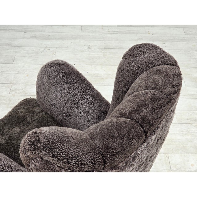 Vintage Danish Reupholstered Chair in Sheepskin, 1960s For Sale - Image 15 of 18